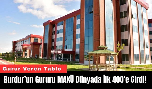 Burdur’un Gururu MAKÜ Dünyada İlk 400’e Girdi!