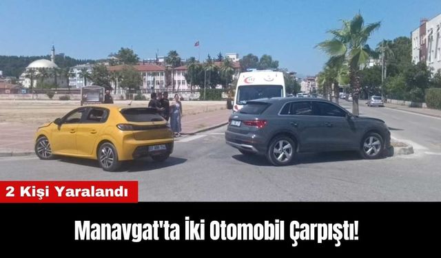 Manavgat'ta İki Otomobil Çarpıştı! 2 Kişi Yaralandı