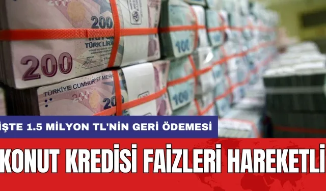 Konut kredisi faizleri hareketli: İşte 1.5 milyon TL'nin geri ödemesi