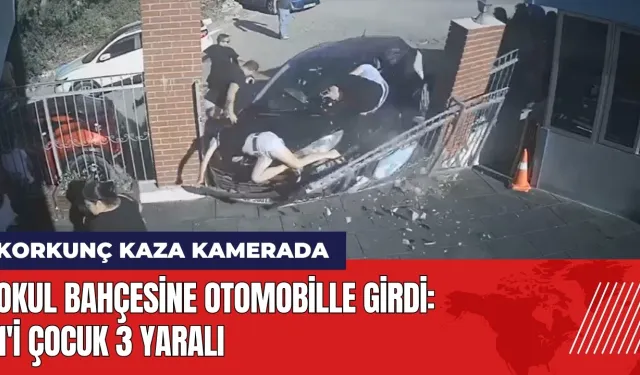 Narlıdere'de korkunç kaza: Okul bahçesine otomobille girdi