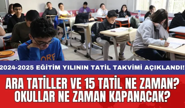 2024-2025 eğitim yılının tatil takvimi açıklandı: Ara tatiller ve 15 tatil ne zaman? Okullar ne zaman kapanacak?