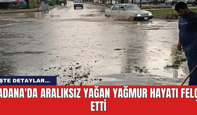 Adana'da aralıksız yağan yağmur hayatı felç etti