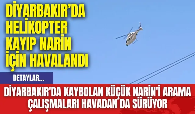 Diyarbakır'da kaybolan küçük Narin'i arama çalışmaları havadan da sürüyor