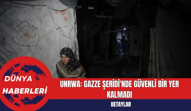 UNRWA: Gazze Şeridi'nde Güvenli Bir Yer Kalmadı