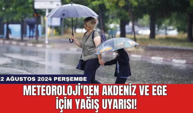 Meteoroloji'den Akdeniz ve Ege için yağış uyarısı!