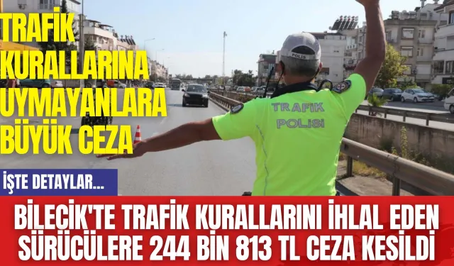 Bilecik'te trafik kurallarını ihlal eden sürücülere 244 bin 813 TL ceza kesildi