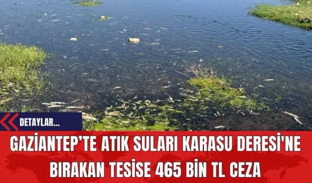 Gaziantep’te Atık Suları Karasu Deresi'ne Bırakan Tesise 465 Bin TL Ceza