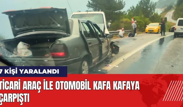 Ticari araç ile otomobil kafa kafaya çarpıştı: 7 yaralı