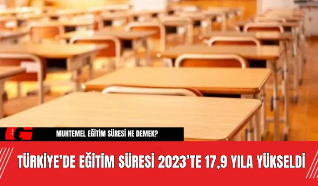 Türkiye’de Eğitim Süresi 2023’te 17,9 Yıla Yükseldi