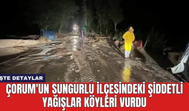 Çorum'un Sungurlu ilçesindeki şiddetli yağışlar köyleri vurdu