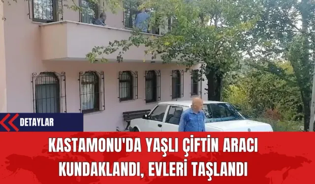 Kastamonu'da Yaşlı Çiftin Aracı Kundaklandı Evleri Taşlandı