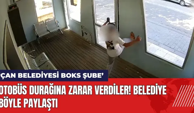 Otobüs durağına zarar verdiler! Çan Belediyesi böyle paylaştı