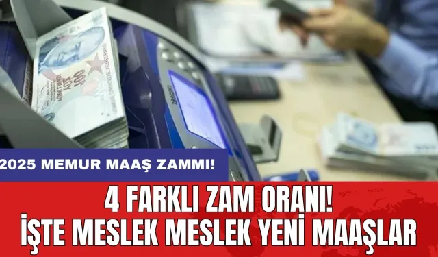 2025 memur maaş zammı: 4 farklı zam oranı! İşte meslek meslek yeni maaşlar