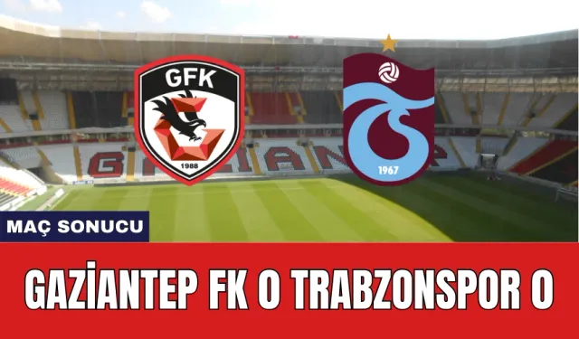 Gaziantep FK - Trabzonspor Maçı Saat Kaçta? Hangi Kanalda?