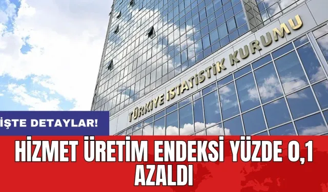 TÜİK açıkladı! Hizmet üretim endeksi yüzde 0,1 azaldı