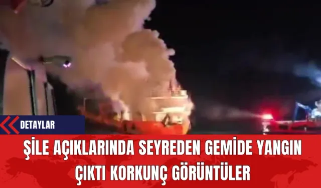 Şile Açıklarında Seyreden Gemide Yangın Çıktı Korkunç Görüntüler