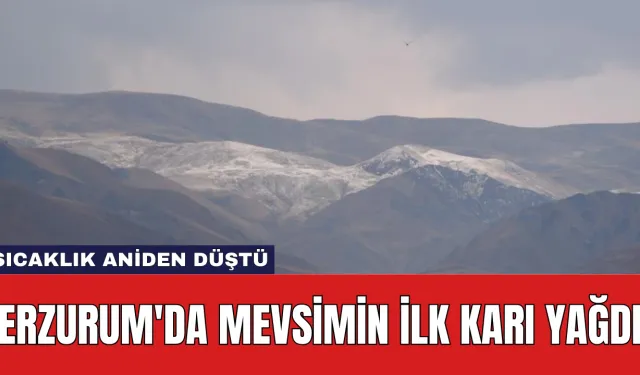 Erzurum'da Mevsimin İlk Karı Yağdı: Sıcaklık Aniden Düştü