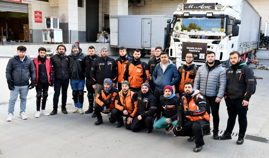 Motokuryeler, deprem bölgesinde insani yardımları ulaştıracak