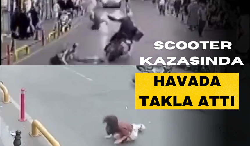 SCOOTER KAZASINDA HAVADA TAKLA ATTI