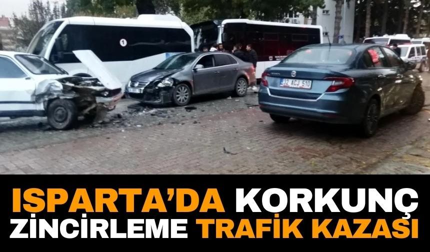Isparta’da korkunç zincirleme trafik kazası: 1 yaralı