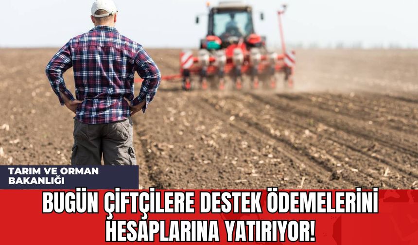 Tarım ve Orman Bakanlığı: Bugün Çiftçilere Destek Ödemelerini Hesaplarına Yatırıyor!