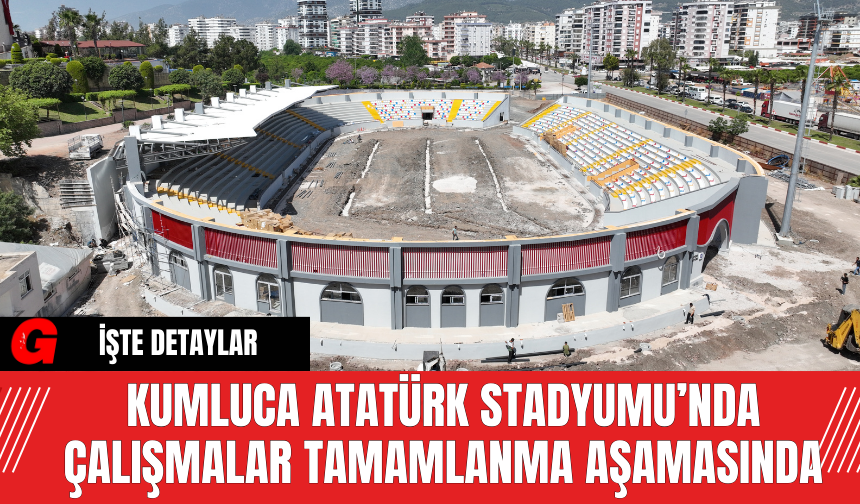 Kumluca Atatürk Stadyumu’nda Çalışmalar Tamamlanma Aşamasında