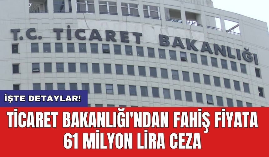 Ticaret Bakanlığı'ndan fahiş fiyata 61 milyon lira ceza
