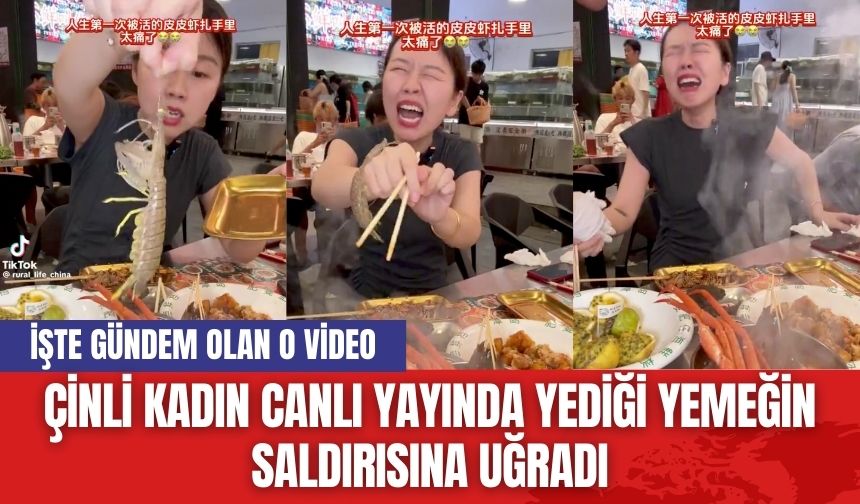 Çinli kadın canlı yayında yediği yemeğin saldır*sına uğradı