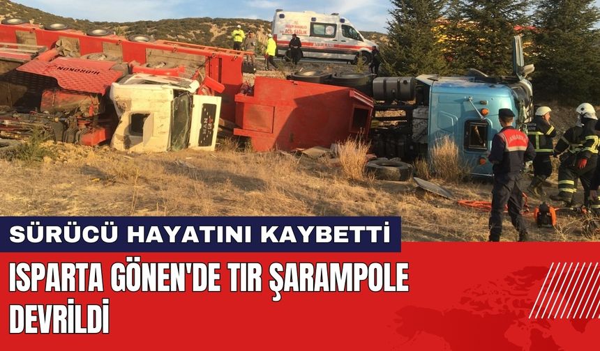 Isparta Gönen'de TIR Şarampole Devrildi