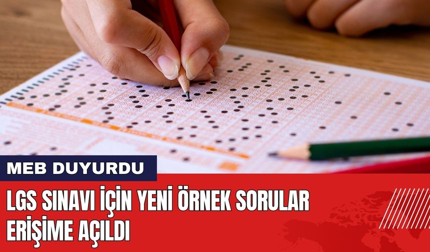 MEB LGS Sınavı İçin Yeni Örnek Soruları Erişime Açtı