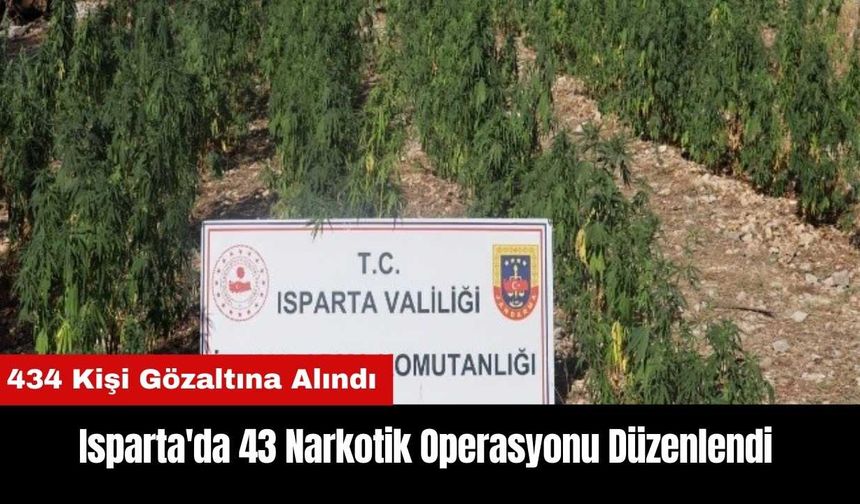 Isparta'da 43 Narkotik Operasyonu Düzenlendi: 434 Gözaltı