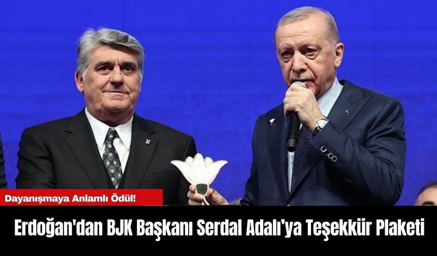 Cumhurbaşkanı Erdoğan'dan BJK Başkanı Serdal Adalı’ya Teşekkür Plaketi