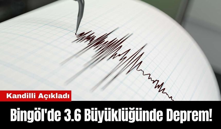 Bingöl'de 3.6 Büyüklüğünde Deprem!